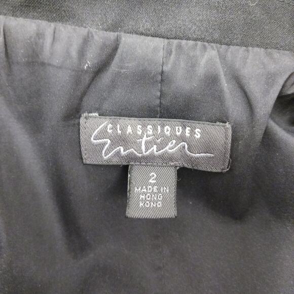 Classiques Entier Black Blazer Size 2 WOOL BLEND Business Casual Career Jacket - Picture 12 of 13
